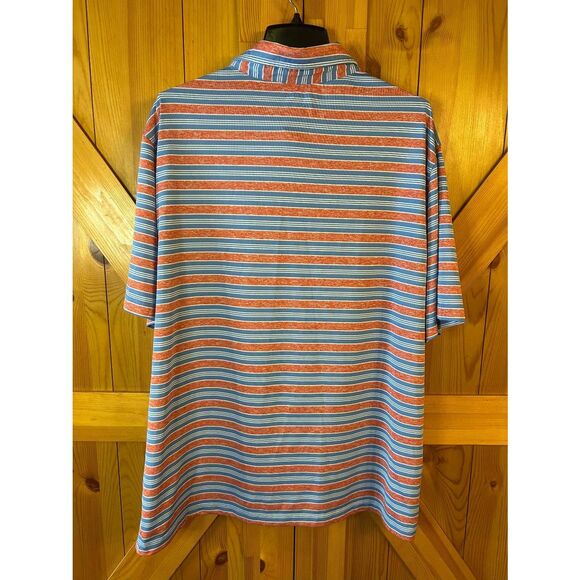 Reebok Mens Short Sleeve Golf Performance Polo Blue Red Striped Size 2XL (5305) - Picture 5 of 5